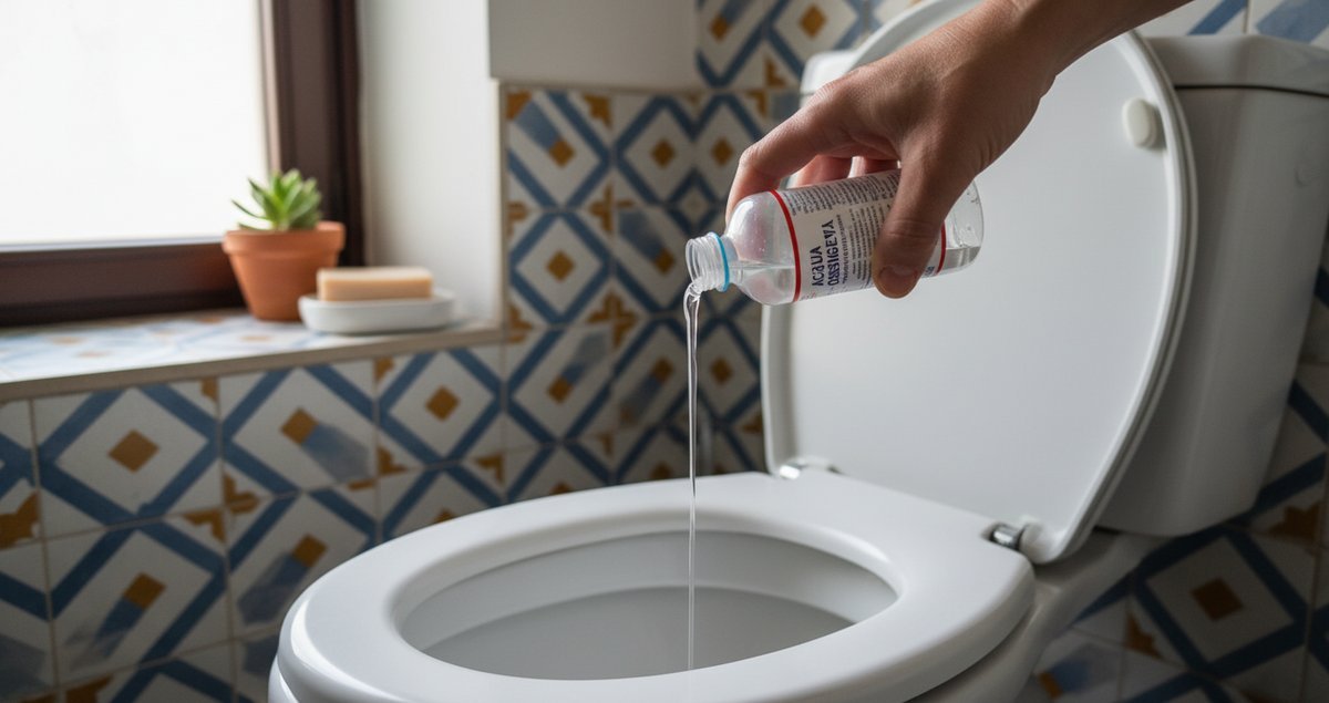 liquido-dimenticato-perossido-idrogeno-tazza-bianca